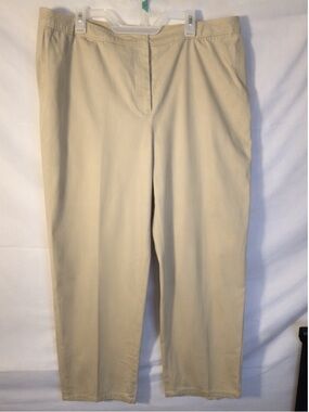 Statements tan Khakis Pants Womens Plus Size 20W 2X Stretch Zip Elastic Office